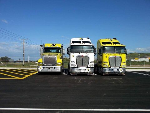 Safety lines around parking structure pillars